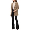 thumbnail image 2 of INSPIRE CHIC Manteau Long Classique pour Femme à Revers Cranté, Manches Longues, G Brun Clair, 2 of 7