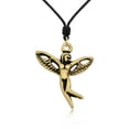 thumbnail image 1 of New Isis Egyptian Winged God Brass Charm Necklace Pendant Jewelry With Cotton Cord, 1 of 1