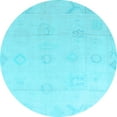 thumbnail image 1 of Ahgly Company Indoor Round Oriental Light Blue Traditional Area Rugs, 8' Round, 1 of 4
