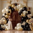 thumbnail image 5 of Black White Gold Balloon Garland Double Stuffed, Pearl Sand Champagne Gold Balloons Cream Beige Balloon Arch Kit for Birthday Father's Day, Mother's DayGraduation Wedding Party Decorations, 5 of 6
