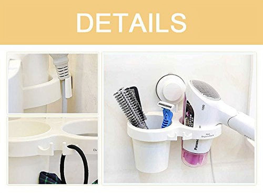 Vacuum Suction Cup Hair Dryer Storage Holder Organizer Bathroom