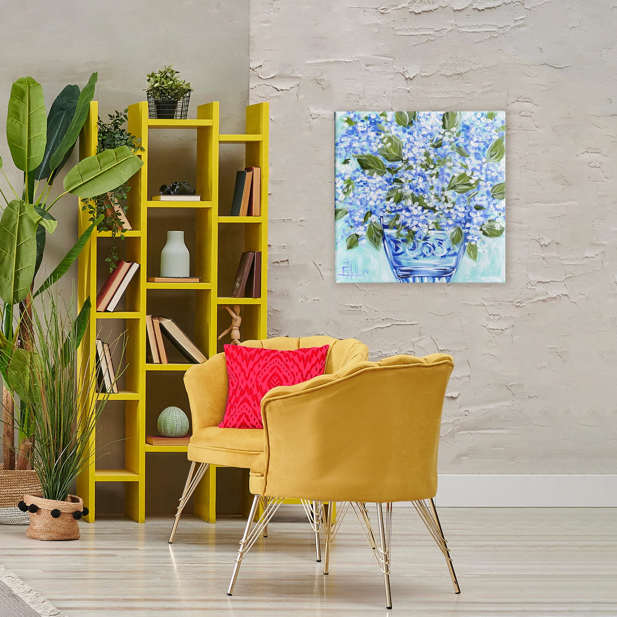 Stupell Industries Cool Bouquets in Blue Vase Canvas Wall Art, design by Estelle Grengs