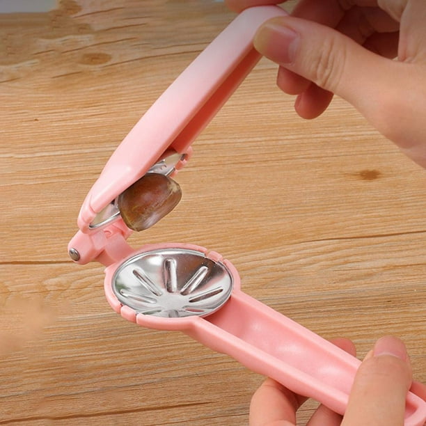 Pelador de clip de castañas de acero inoxidable Abridor de tuercas Utensilios Abridor de frutos secos Cortador de castañas Clip de nuez Multifunción Rosado Soledad Clip de castaño
