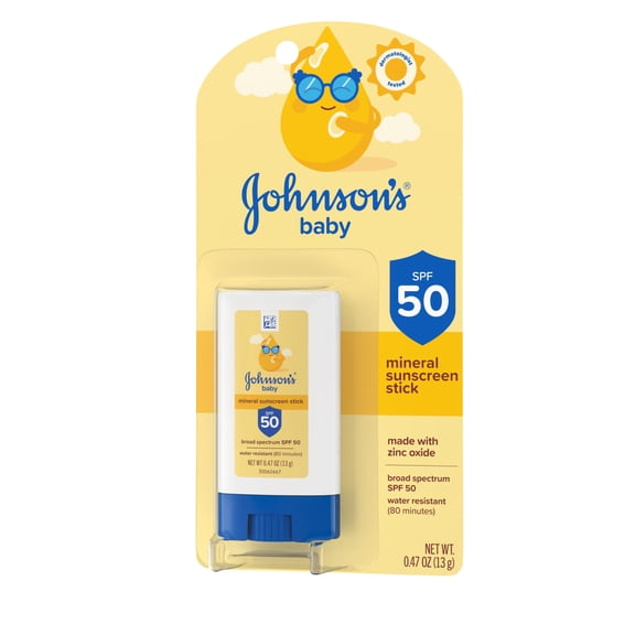 Johnson's Baby Mineral Sunscreen Stick SPF 50, 0.47 oz