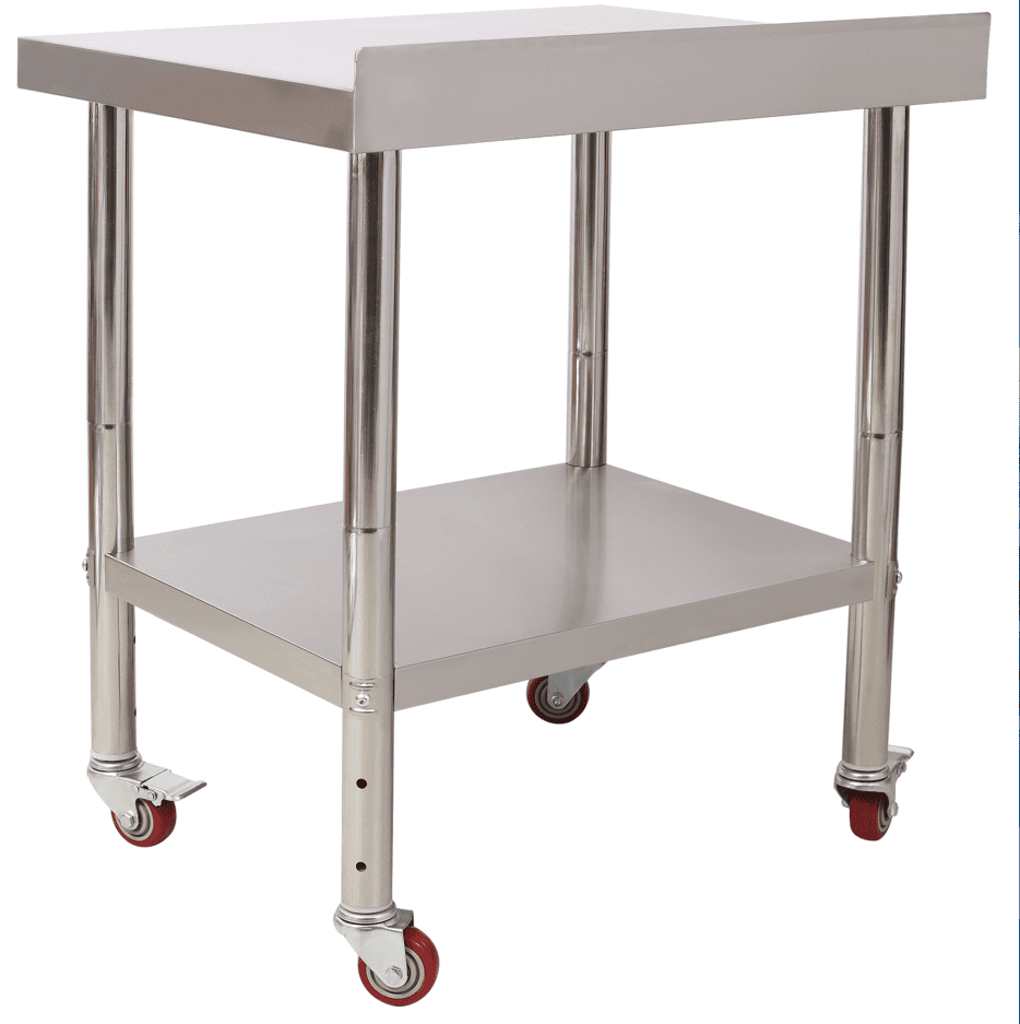 Stainless-Steel Heavy-Duty Prep Table, 440lbs Capacity w/Backsplash Casters