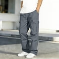 thumbnail image 6 of ATOGUTA Cargo Sweatpants for Boys Wide Leg School Uniform Pants Kids Elastic Waist Flowy Summer Beach Lounge Trousers with Pockets Size 7-16, Dark Gray, 6 of 7
