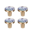 thumbnail image 2 of WIRESTER Heavy Duty 4pcs Set Round Cabinet Drawer Knobs Decorative Wall Hanging Hooks for Home Bathroom Bedroom Kitchen, 1.26 inch Diameter Round Cabinet Knob - Irises Flowers, 2 of 7