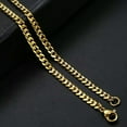 thumbnail image 3 of Stainless Steel Gold Plated Cuban Curb Chain Men Necklace Bracelet 3/5/7/9/11mm, 3 of 7