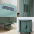 thumbnail image 3 of AVZEAR 24" Large Round End Table with Charging Station, Farmhouse Fluted Sofa Side Table with Sliding Tambour Door & Storage, Mid-Century Wood Nightstand for Living Room, Bedroom, Green, 3 of 16