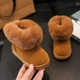 thumbnail image 4 of Children's Snow Boots for Toddlers and Kids, Winter Warm Waterproof Anti-slip Fleece Lined Short Boots, Solid Color Fuzzy Warm Thermal Boots with Artificial Leather Upper for Girls and Boys, 4 of 7
