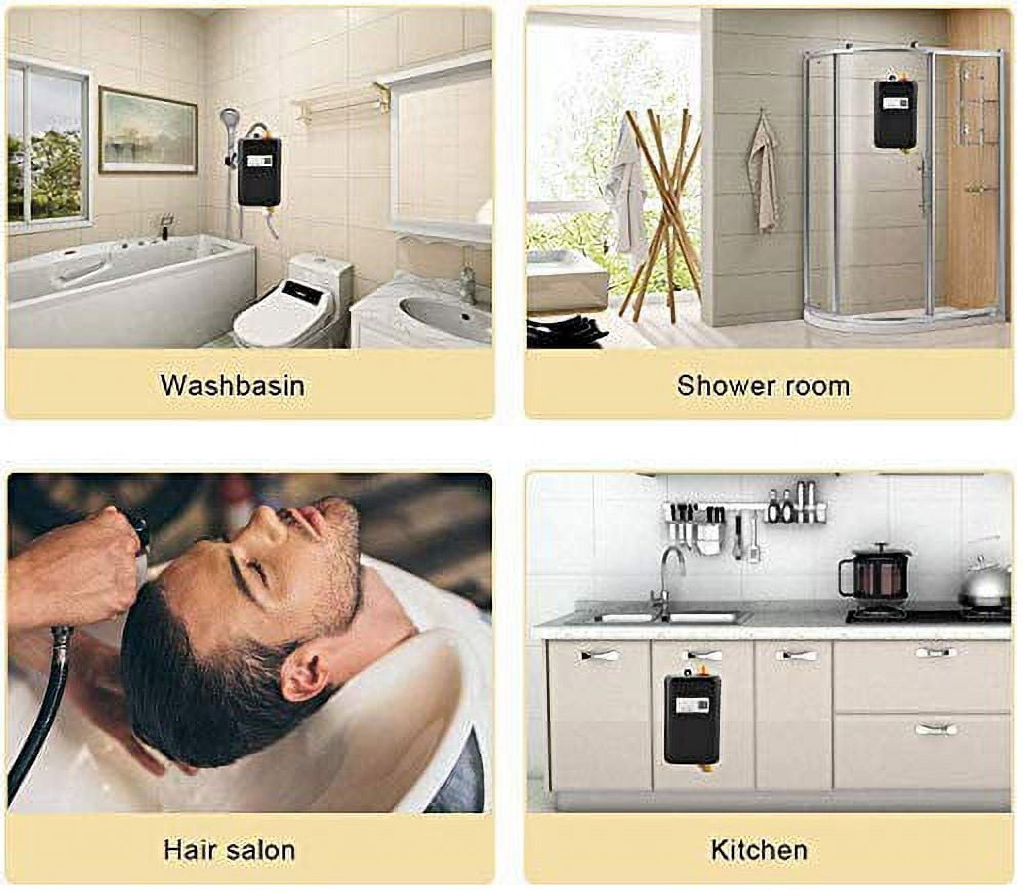 Fyydes Electric 110 Volts 3000 Watts Mini Tankless Water Heater for Multi-room