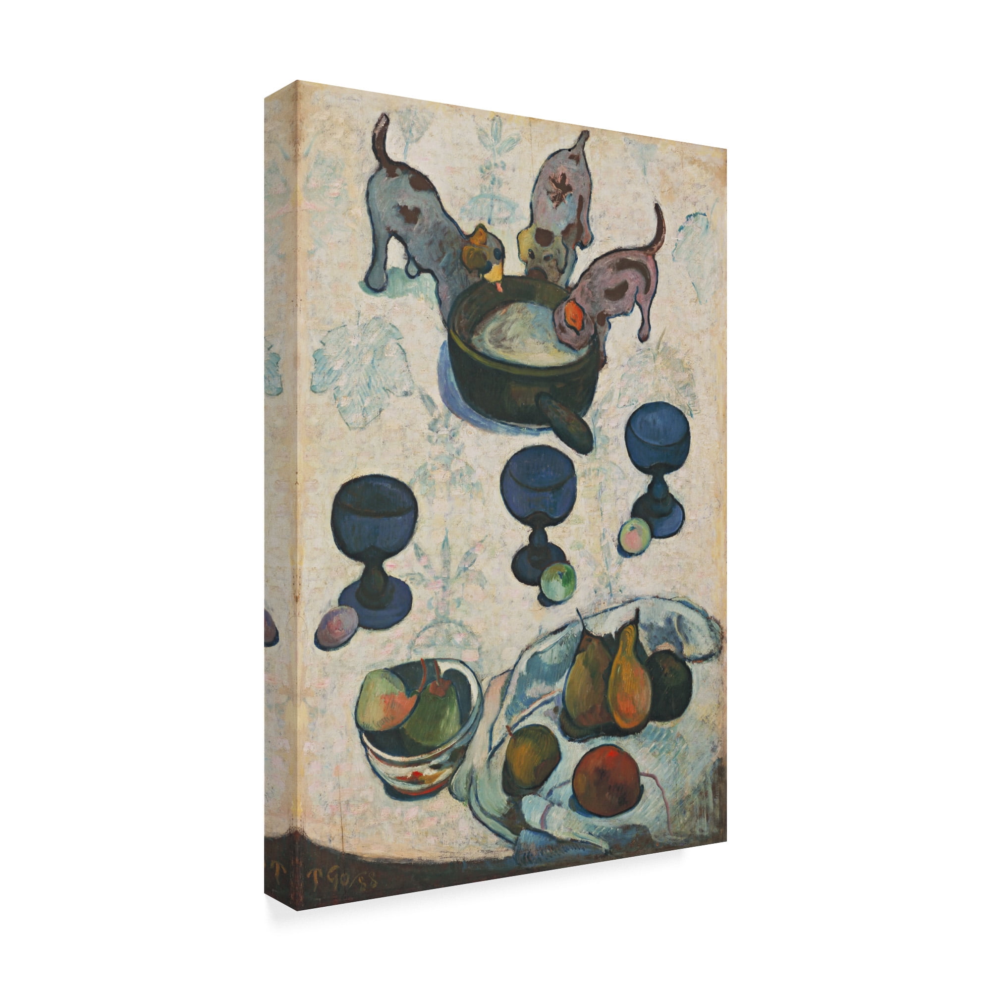 Trademark Fine Art 'With Three Puppies' Canvas Art by Paul Gauguin