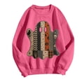 thumbnail image 4 of Yuhangmm Halloween Sweatshirts for Women Halloween Graphic Hoodless Sweatshirt Cozy Casual Pullover for Autumn Seasonal Parties Pink M, 4 of 4