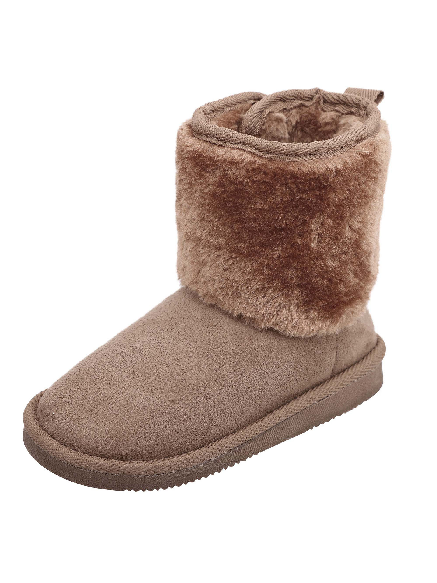 Compatible for Kids Snow Boots Sherpa Lined Winter Boots Camel 12 - image 1 of 3