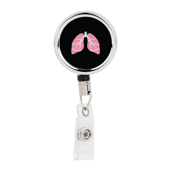 Koyal Wholesale Retractable Badge Reel Holder With Clip, Lungs Pulmonologist