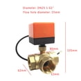 thumbnail image 3 of Bewildely 1/2 NPT, 3 vías, AC220V DC12V/24V, válvula de bola eléctrica motorizada, latón de 3 hilos Jardín y Patio No.01, 3 of 6