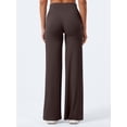 thumbnail image 4 of Leggings YEOREO de tiro alto y pierna recta color marrón oscuro, 4 of 8