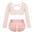 thumbnail image 2 of DPOIS Girls Two Pieces Floral Lace Dance Outfits Ballet Gymnastics Leotard, 2 of 5