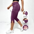 thumbnail image 6 of GUACER Capri Jeans for Women Fashion High Elastic Waisted Button with Fake Pockets Slim Stretchy Denim Capri Pants, 6 of 8