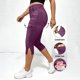 thumbnail image 5 of Pantalones de Cintura Elásticos para Mujeres Casual Caminando con Bolsillos Impresos No Tejido Denim Imitación Denim Hendidura Doblado Cómodo para Salir, 5 of 8