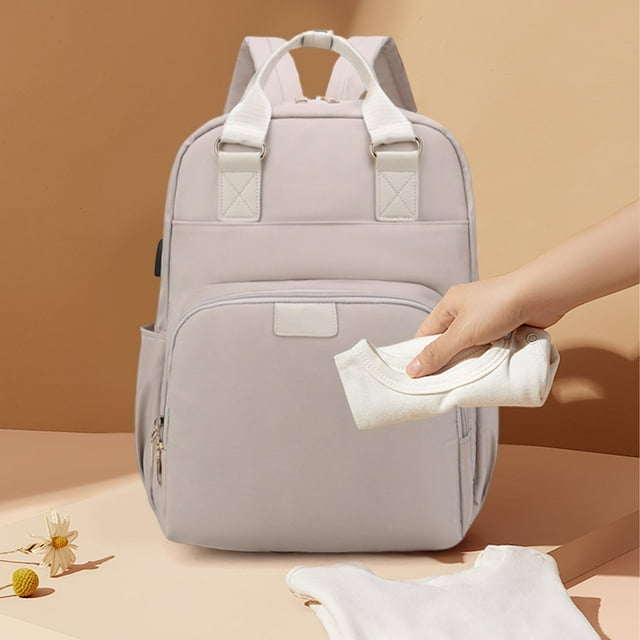 Sac à Dos à Couches Multifonction avec Isolation, Sac pour Bébé à Séparation Sec/humide, Berceau Portable Intégré, Porte-Bouteilles Thermiques, Sangles pour Poussette, Grande Capacité d'Organisation pour Parents, Voyage