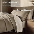 thumbnail image 4 of EVERGRACE Channel Stitch 100% Cotton Quilt Set King Size, Pre-Washed Cotton Sateen Coverlet Bedspread, 3-Piece Soft & Breathable Bedding Set with 2 Shams for All Seasons, Stone Taupe, 4 of 8