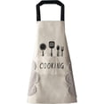 thumbnail image 1 of Delantal de cocina para mujer delantal grande con bolsillos para limpiar manos delantal impermeable para cocinar y hornear, 1 of 8