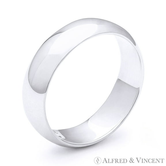 7mm Plain Dome Wedding Band in Plain Solid .925 Sterling Silver