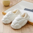 thumbnail image 4 of Aayomet Slippers for Men Indoor and Outdoor Warm Home Plush Soft Bottom Comfortable Flat Cotton Slippers (White, 8.5), 4 of 5