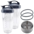 thumbnail image 1 of 2 Pack 32 oz Colossal Cups with Flip To-Go Lids, Extractor Blade and 2 Gaskets Replacement Part Compatible with NutriBullet NB-101B NB-101S NB-201, 1 of 9