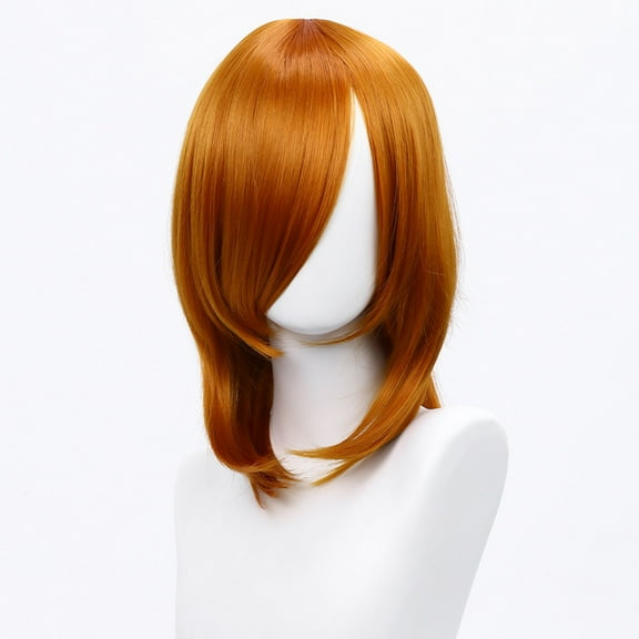 XmhyTop 14 Inch (40cm) Medium-Length Straight Cosplay Bob Wig -For Female, Orange