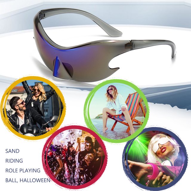 Gafas de sol Punk Y2K moda mujer hombre gafas únicas para senderismo ciclismo Sandbeach