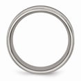 thumbnail image 3 of Titanium Engravable Enameled Ridged Edge 8mm Polished Band Size 7.5 Jewelry Gifts for Women, 3 of 4