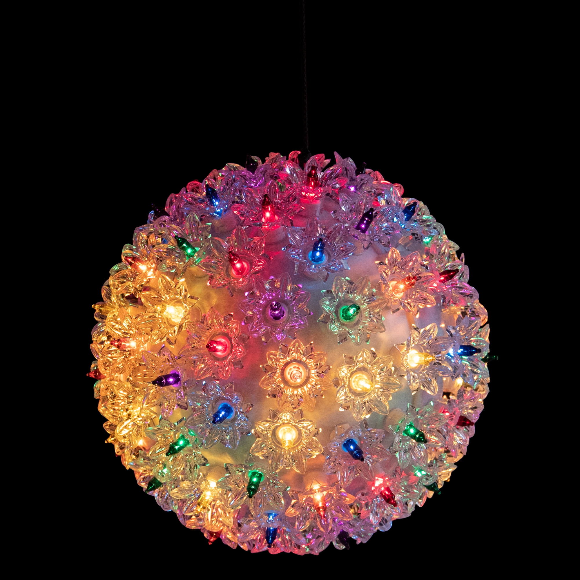 LED Lighted Hanging Starlight Sphere Outdoor Christmas Decoration- 7.5" - Multicolor Lights