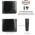 thumbnail image 2 of Cartera de Cuero Trifold para Hombre con Bloqueo RFID y 2 Ventanas para Identificación, 2 Compartimentos para Efectivo, 6-8 Ranuras para Tarjetas, 2-3 Ranuras Interiores, Cartera de Gran Capacidad, 2 of 6