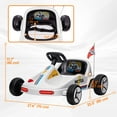 thumbnail image 3 of Qaba 6V Electric Go Kart for Kids with Music, Light, Horn, White, 3 of 10
