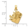 thumbnail image 4 of 14K Yellow Gold Charm Pendant 15 mm Satin 3-Dimensional Cosmetic Pouch, 4 of 5