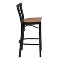 thumbnail image 6 of BizChair 2 Pk. Black Two-Slat Ladder Back Metal Restaurant Barstool, Cherry Wood Seat (Set of 2), 6 of 8