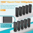 thumbnail image 5 of 16GB USB Flash Drive 10 Pack Thumb Drive Kepmem USB 2.0 Flash Drive Bulk Metal USB Memory Stick Swivel Pendrive Keychian Design Zip Drive Black Jump Drive with 10pieces Ropes Fold Storage for Friend, 5 of 5