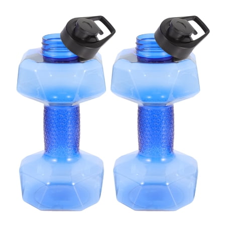 Yardwe insulated water bottles 2Pcs Dumbbell Shape Water Bottle PP Blue Resistance Training Gym Use Outdoor