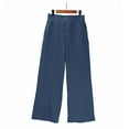 thumbnail image 4 of Aihuaihua Women Girls Wide Leg Sweatpants Drawstring Baggy Straight Leg Track Pants Casual Plain Pockets Blue XL, 4 of 5