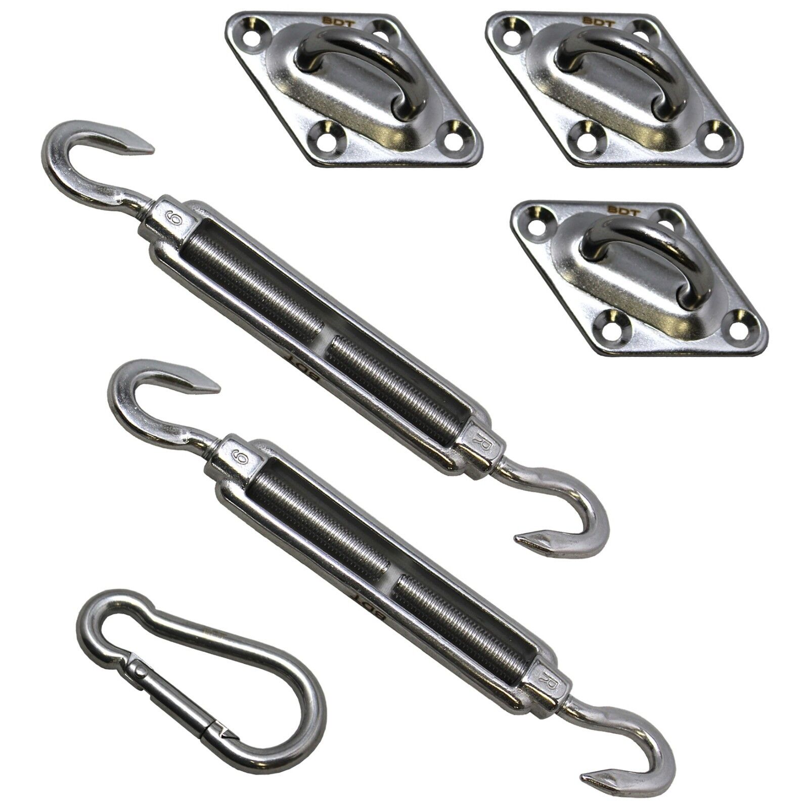 M6 TRIANGLE Sun Sail Shade Installation STAINLESS STEEL Hardware Kit 6