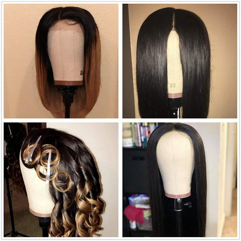 lucicass Wig Head 24Inch Canvas Block Head Wig Stand with Mannequin Head  for Making Wigs Display Styling Wig Head with Mount Hole