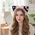 thumbnail image 6 of Yvsxxv 1Pc Black Pink Lace Bow Cat Ear Headband Hair Accessories, 6 of 7