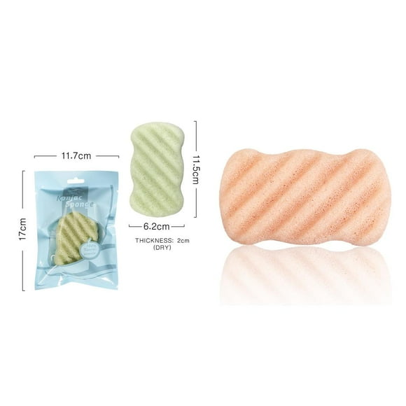 HILABEE 2 Pcs Éponge de Nettoyage Douce Konjac Naturelle pour Visage et Corps
