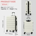 thumbnail image 2 of AMZFUN 24 Inches Carry On Luggage, Lightweight ABS+PC Hard Case Suitcase With 360° Rotating Silent Wheel, With TSA Lock, Airline Approved Luggage, White, 2 of 6