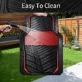 thumbnail image 6 of Car Grand Heavy Duty Rubber Waterproof Car Floor Mats All Weather Durable Full Set Anti-slip Automotive Floor Mats Trim-to-fit For Car SUV Truck Red Black, 6 of 7