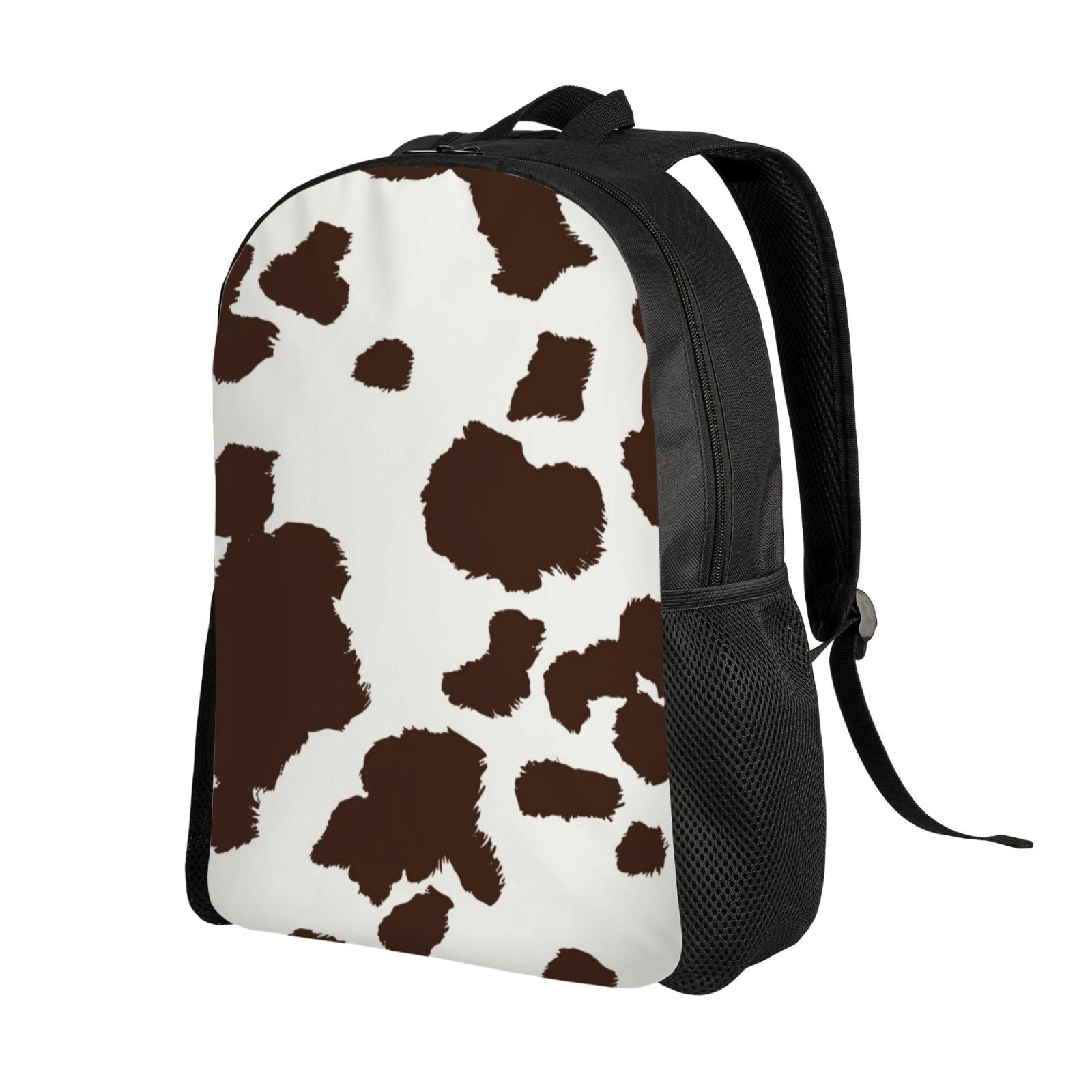 Horeoi Brown Cow Print Waterproof 600D Oxford Laptop Backpack for School Travel Work - Lightweight Durable Bag with Adjustable Straps