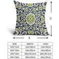 thumbnail image 5 of Navy Blue Green Boho Pillow Covers 16 X 16 Inch Bohemian Ethnic Carpet Style Vintage Flower Print Decorative Throw Pillows Outdoor Linen Square Cushion Case Farmhouse Decor for Sofa Bed Set of 2, 5 of 6