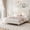 Beige, variant on Queen Velvet Upholstered Platform Bed Frame – Adjustable Vertical Channel Tufted Headboard, Strong Wooden Slats, Easy Assembly, Beige